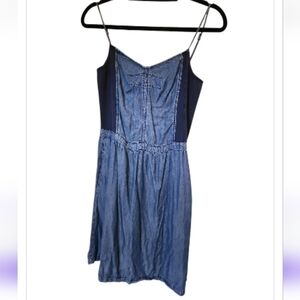 Denim Jean Short Slip Dress Mid-wash Sz Medium Y2K 90s Retro Babydoll Denimcore